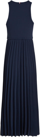 Tommy Hilfiger Vestido para Mujer Midi Dress sin Mangas, Azul (Dark Night Navy), XL
