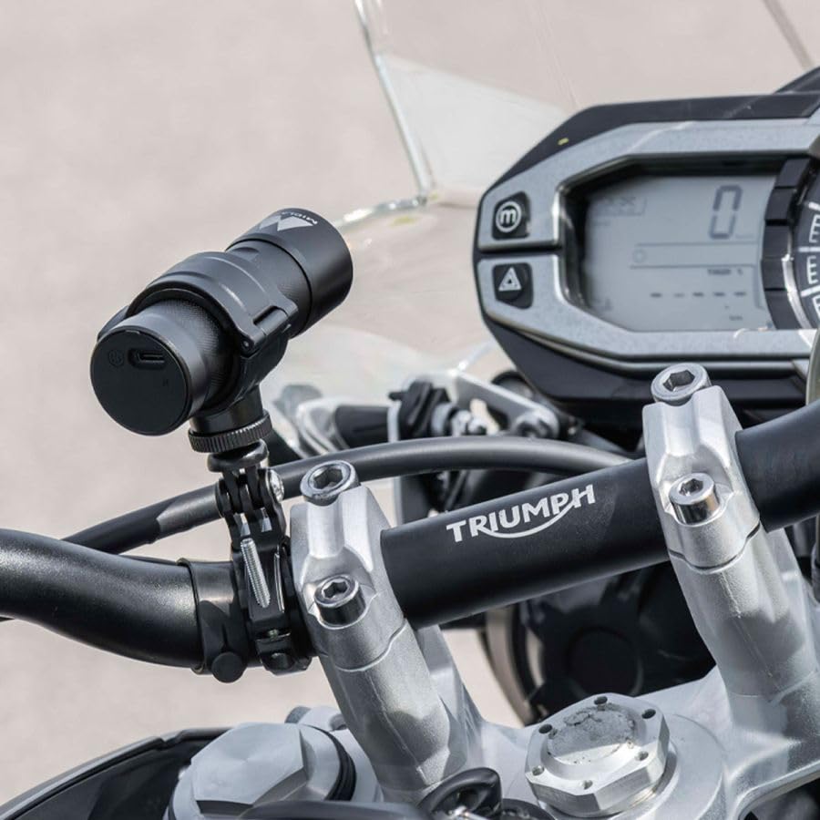 Midland - Bike Guardian PRO, Dashcam y Cámara Acción Moto 2K, Cámara Coche Grabadora y Moto con Sensor Sony, Estabilización Avanzada, Impermeable IP65, Streaming en Vivo, 2H Autonomía, Accesorios Moto