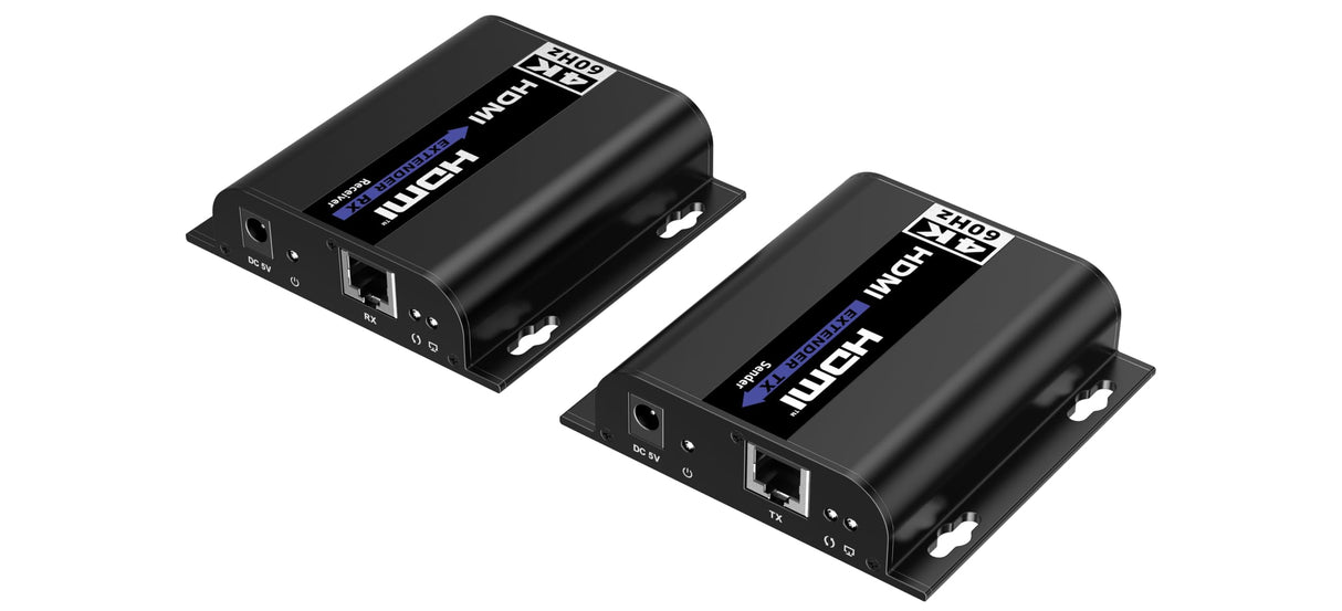 PremiumCord Extensor HDMI 4K hasta 120 m vía LAN, Over IP, Cat5/5E/6, UHD 4K 2160p 60Hz, Full HD 1080p, 4:4:4, HDMI 2.0, HDCP 2.2, Carcasa Robusta de Aluminio