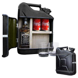 mikamax – Jerrycan Set de Regalo – Canister –Whiskey Bar - Bidon – 10L – Negro- con Dos Vasos de Whisky - 39 x 29 x 13 cm
