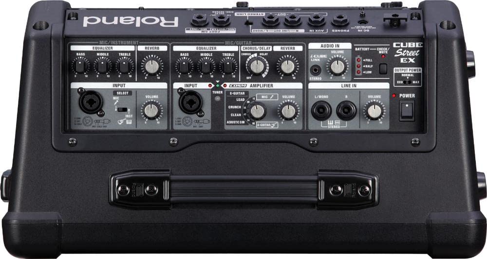 Amplificador estéreo portátil a pilas Roland CUBE Street EX — Para músicos viajeros, 50 vatios de potencia estéreo