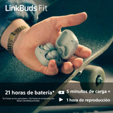 Sony LinkBuds Fit – Auriculares Bluetooth True Wireless con Noise Cancelling - Cómodos Todo el día, IPX4, Hi-Res Audio, Ambient Sound Mode, 21 h autonomía, conexión multipunto, iOS y Android - Negro