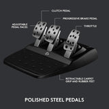 Logitech G923 Volante y Pedales de Carrera para PS5, PS4 y PC, Uk Inglés Enchufe de alimentación, Tipo G, Negro