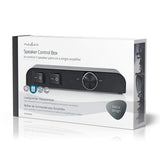 Nedis caja de control de altavoces - Conmutación entre dos pares de altavoces o reproducción simultánea - Dos interruptores basculantes separados y un control de volumen - 4-16 ohmios, 60 W - Negro