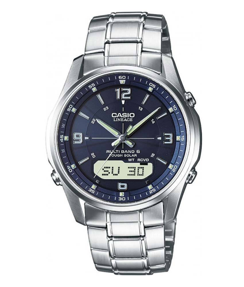 Casio Reloj Analogico-Digital para Hombre de Cuarzo con Correa en Acero Inoxidable LCW-M100DSE-2AER