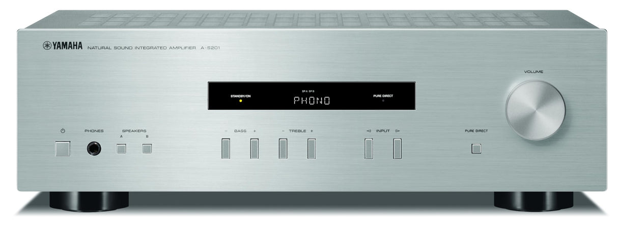 Yamaha A-S201 - Amplificador Hi-Fi estéreo de 100 W, plateado