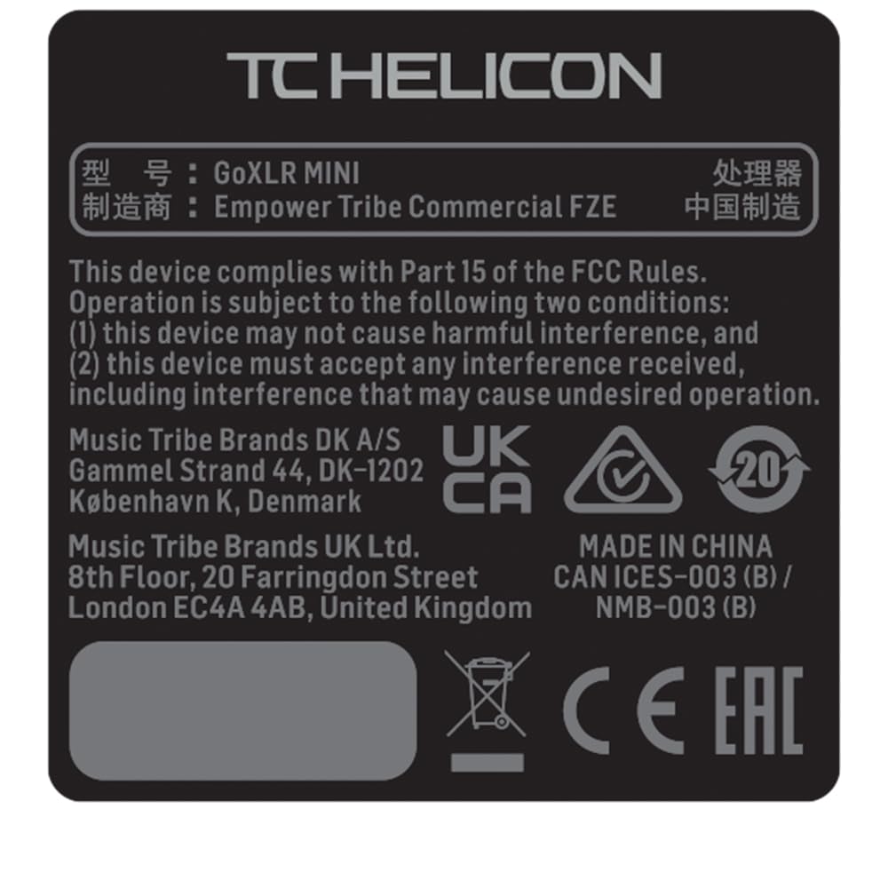 TC Helicon GoXLR MINI-WH Mezclador de Transmisión en Línea con Interfaz USB/Audio y Previo Midas | Interfaz de Audio Todo-en-Uno para Streamers y Creadores | Soporta Windows 7, 8, 10 y 11 | Blanco
