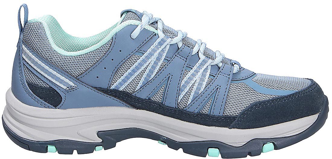 Skechers Lookout Point, Punto de Mirador Trego Mujer, Slate Leather/Mesh/Trim, 40 EU