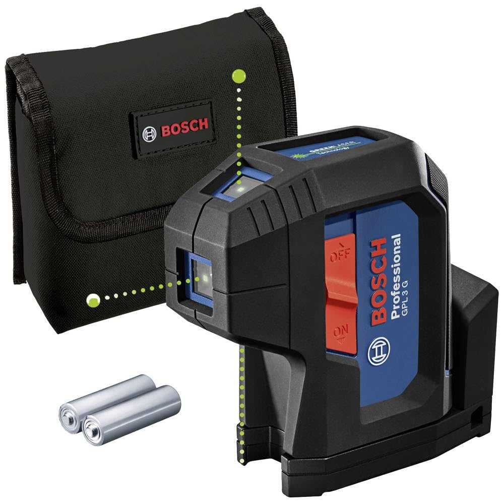 Bosch Professional láser de 3 puntos GPL 3 G (láser verde, alcance: hasta 30 m, estuche)