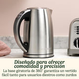 Cuisinart Hervidor eléctrico con jarra Multi-Temp | Ebullición rápida, 3KW | Sin cable | 1,7L de capacidad | Temperatura ajustable | Filtro antical lavable y extraíble | Acero inoxidable
