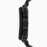 Fossil Reloj para hombre Machine, movimiento cronógrafo de cuarzo, 45mm Caja de acero negro con correa de acero, FS4552, 45MM, Gris Oscuro y Azul