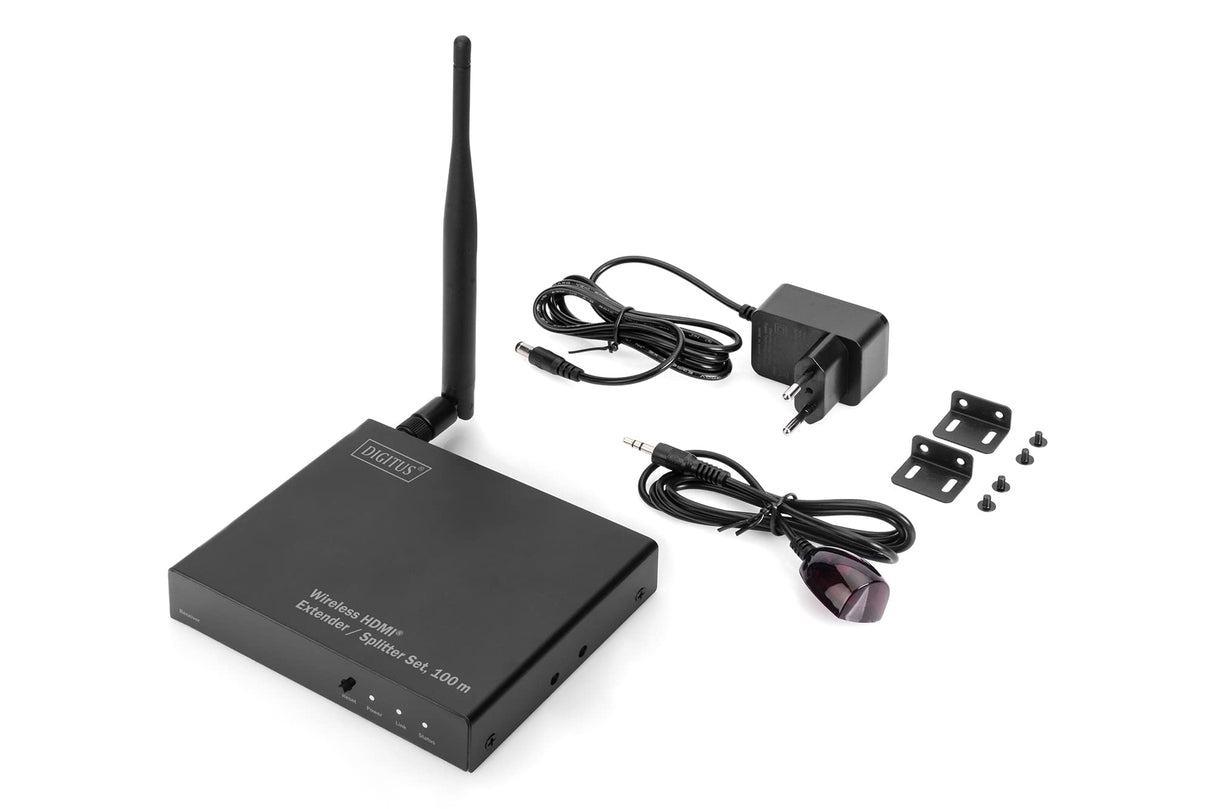 DIGITUS DS-55315 Extensor HDMI inalámbrico/Divisor HDMI (1:4) - Full HD 1080p 60 Hz - Alcance de 80 m - Unidad receptora para DS-55314 - Salida en Bucle, Infrarrojos IR - HDMI 1.3 y HDCP 1.3