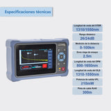 QIIRUN NK4000D Mini OTDR Fibra Optica 1310/1550nm 26/24dB con Pantalla Táctil de 4.3 pulgadas, 11-en-1 OTDR SM con VFL OPM OLS Mapa de Eventos RJ45, FC/UPC SC ST LC Conectores Incluidos
