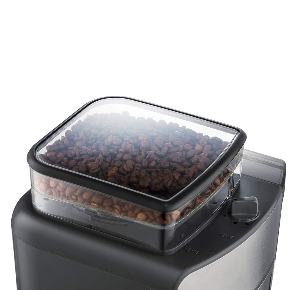 Russell Hobbs Cafetera de Goteo Grind & Brew - 10 Tazas, Jarra Térmica 1L, Molinillo para 250 g, 3 Niveles Molienda, Selector de Intensidad, Programable, Acero Inoxidable, Plata y Negro - 25620-56
