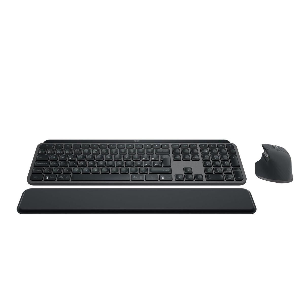 Logitech MX Keys S Combo, Teclado y Ratón Inalámbricos de Calidad con Apoyo, Iluminación, Desplazamiento Rápido, Bluetooth, USB C, para Windows/Linux/Chrome/Mac, Disposición QWERTY Español, Grafito