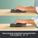 Logitech ERGO K860 for Business, Teclado partido inalámbrico - Diseño ergonómico, Tecnología Logi Bolt segura, Bluetooth, Certificación global, Windows/Mac/Chrome/Linux, QWERTY US Internacional - Gris