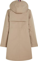 Tommy Hilfiger Parka Mujer Impermeable, Beige (Beige), 42