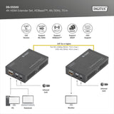 DIGITUS DS-55500 Extensor HDMI (HDBaseT) - UHD 4K/30 Hz - 40 m mediante cable LAN (HDBaseT 70 m) - Set: Transmisor y Receptor - IR Infrarrojos - HDCP 2.2 & HDBaseT 1.0