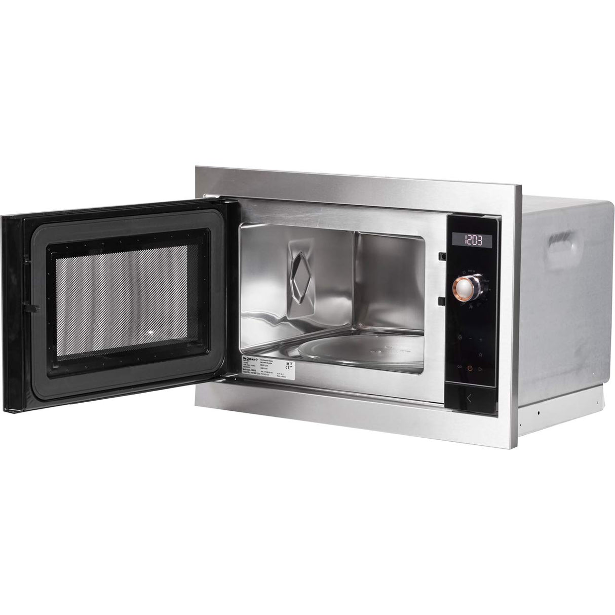 De Dietrich DME7121X Integrado Solo - Microondas (Integrado, Solo microondas, 26 L, 900 W, Giratorio, Tocar, Negro, Acero inoxidable)