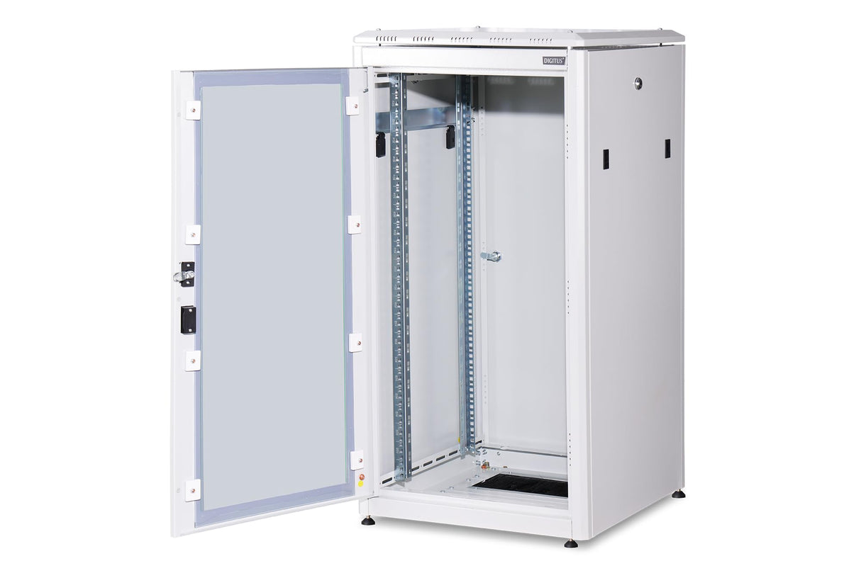 DIGITUS Armario de red de 19 pulgadas 22 U - 60 x 60 cm - Serie Unique - Carga máximo 800 kg - profundidad útil 543 mm - Gris