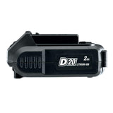 Draper 55343 D20 - Llave de impacto de par medio sin escobillas de 20 V de 1/2 pulgada con 2 baterías