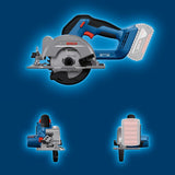 Bosch Professional 18V System sierra circular a batería GKS 18V-51, motor Brushless sin escobillas, incl 1 disco de corte [140 mm], guía paralela, sin batería/cargador
