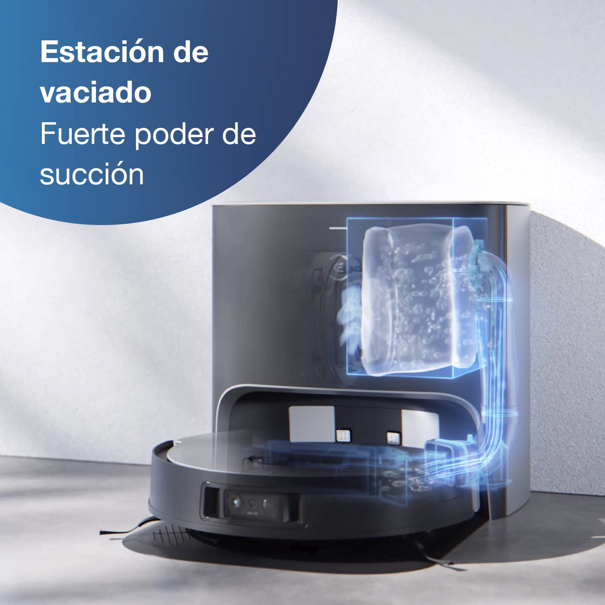 ECOVACS Robot Aspirador DEEBOT X1+ con función de fregado y estación de aspiración (3,2L), potencia aspiración de 5000pa, evitación de obstáculos y mapeo 3D, diseño Jacob Jansen, batería de 5200mAh