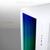Magniumgear Neo Qube 2 IM, Doble cámara ATX Mid-Tower, Digital-RGB Infinity Mirror Frontal Panel, Tempered Glass Panels, Blanco