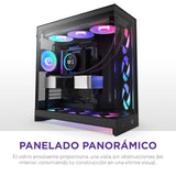 NZXT H9 Flow RGB (2025) – Caja de PC ATX de Torre Media de Gran Flujo de Aire de Doble Cámara – Incluye 1 x Unidad de Ventilador RGB de 420mm y 1 x Ventilador de 120mm – Negro