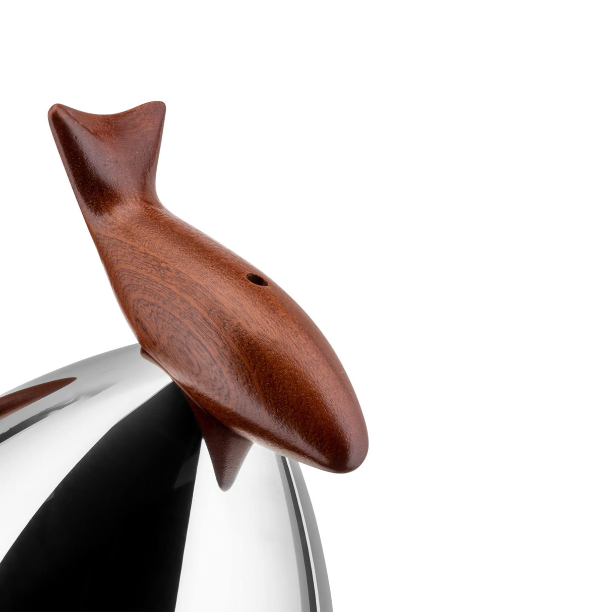 Alessi 'Frank Gehry' Pito - Tetera de Agua de 1.9 Cuartos de galón, Mango de Madera con Acero Inoxidable