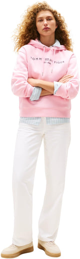 Tommy Hilfiger Hoodie Mujer con Logotipo, Rosa (Classic Pink), XXS