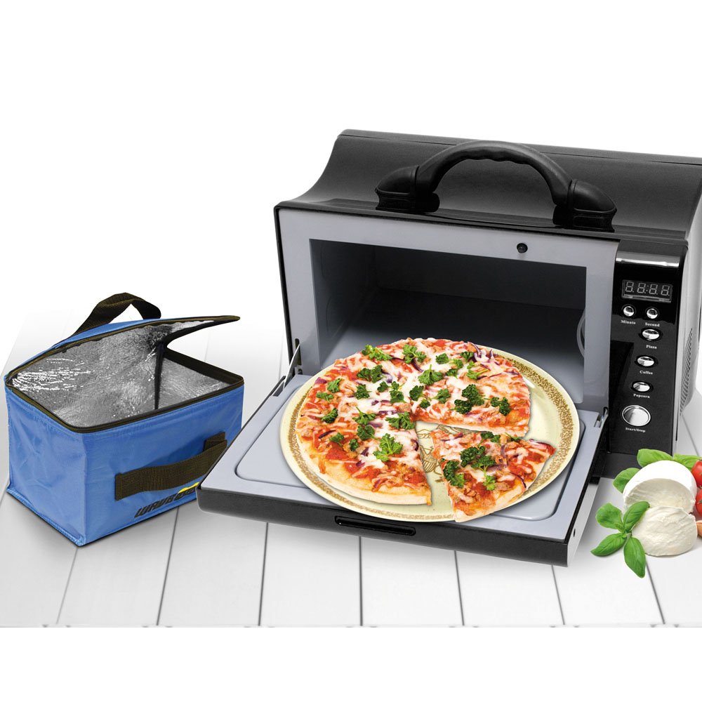 Camp 4 Mikrowelle Mikrowelle 12v/230v Schwarz - Hornillo para Acampada, Color Negro
