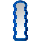 Espejo de pie con Forma de Madera DM y Terciopelo en Azul 60x4x160cm