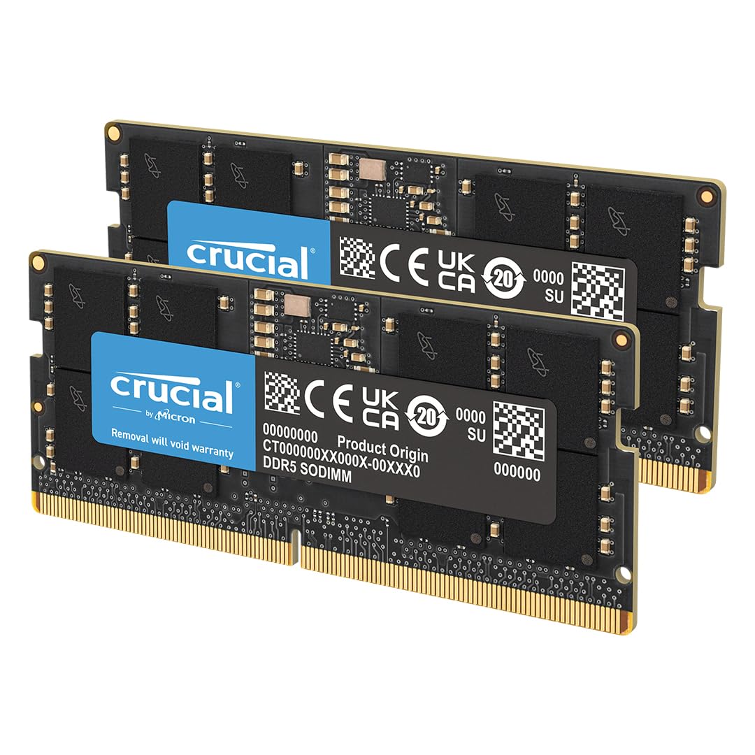 Crucial RAM DDR5 32GB Kit (2x16GB) 5600MHz SODIMM, Memoria para Ordenador Portátil/Laptop, Mini PC, (o 5200MHz / 4800MHz) CL46 - CT2K16G56C46S5