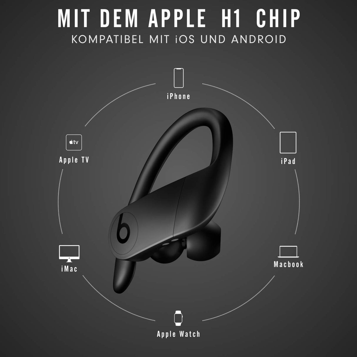 Beats by Dr. Dre Powerbeats Pro, Auriculares Totalmente Inalámbricos, Bluetooth NFC, Talla Única, Negro