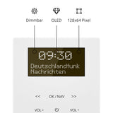 TechniSat DIGITRADIO UP 55 – Radio Dab+ empotrable (Dab, FM, Bluetooth, Pantalla OLED Regulable, Alarma, Temporizador, 2W, Made in Germany) Cubierta Frontal RAL 9016, Blanco