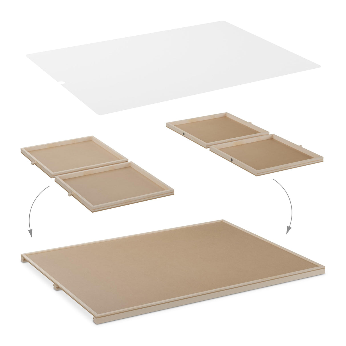 Relaxdays Tablero para Puzzles con 4 Cajones, Organizador Rompecabezas de 1500 Piezas, Giratorio, Inclinable, Natural, Madera, 4 x 93 x 67 cm