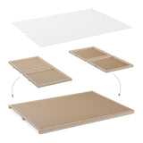 Relaxdays Tablero para Puzzles con 4 Cajones, Organizador Rompecabezas de 1500 Piezas, Giratorio, Inclinable, Natural, Madera, 4 x 93 x 67 cm