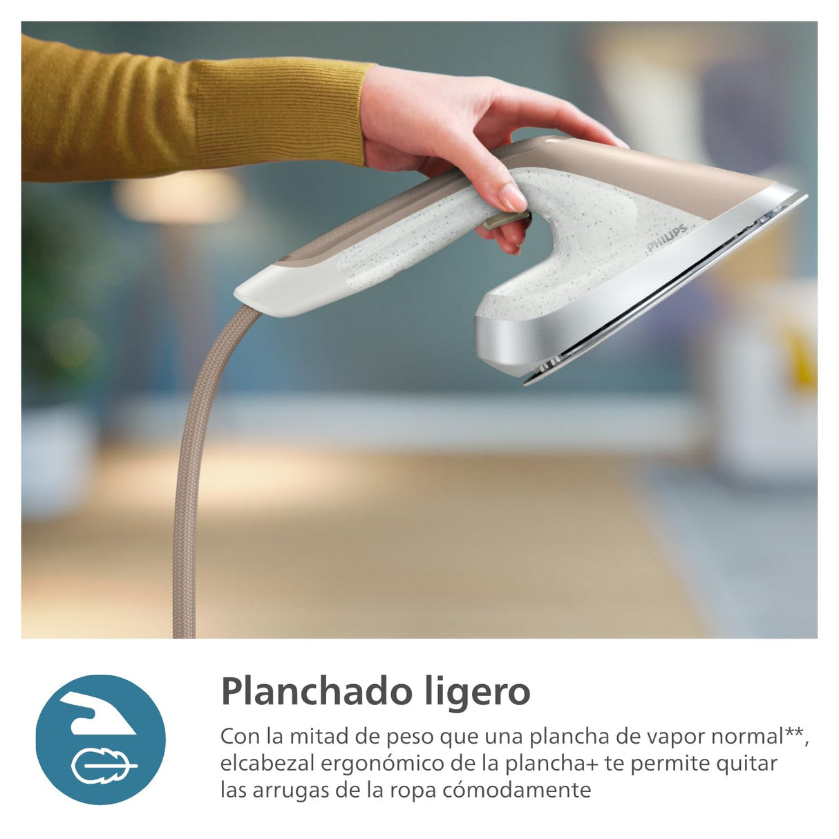 Philips Serie 6000 Plancha All in One - Tabla multiposición, Tecnología sin quemaduras garantizadas, 1800W, Cómodos botones de pie, Elimina hasta el 99,9% de las bacterias y los ácaros* (AIS6010/10)