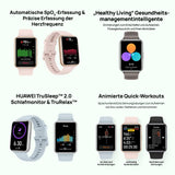 HUAWEI Watch Fit 2 Smartwatch con GPS, Bluetooth, Gestión de Vida Saludable, Batería Larga Duración, Animaciones Entrenamiento Rápido, Monitorización SpO2, Azul, Reloj Deportivo