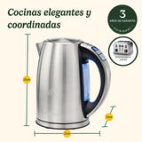 Cuisinart Hervidor eléctrico con jarra Multi-Temp | Ebullición rápida, 3KW | Sin cable | 1,7L de capacidad | Temperatura ajustable | Filtro antical lavable y extraíble | Acero inoxidable
