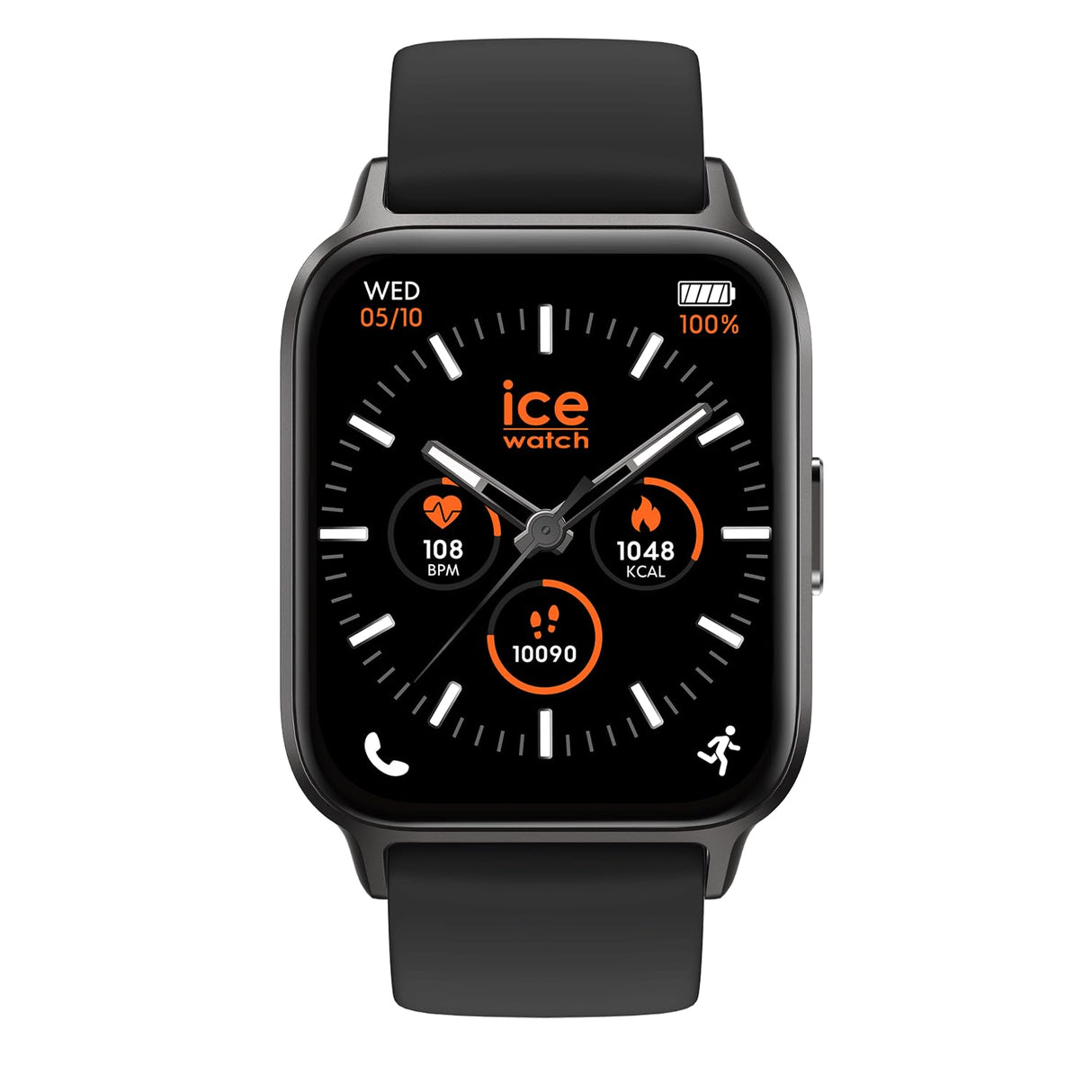 Ice-Watch - ICE fit 1.0 Black AMOLED - Reloj conectado negro con correa de silicona - 024104 (1.78 pulgadas)
