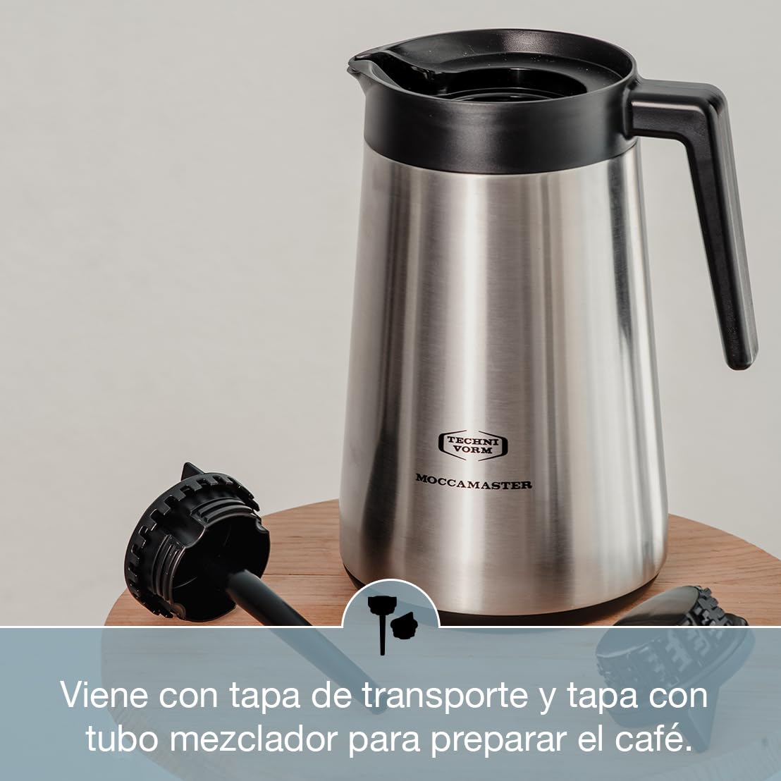 Moccamaster KBGT, Cafetera Filtro, Negro, Cafetera, Thermos, 1.25 Litros