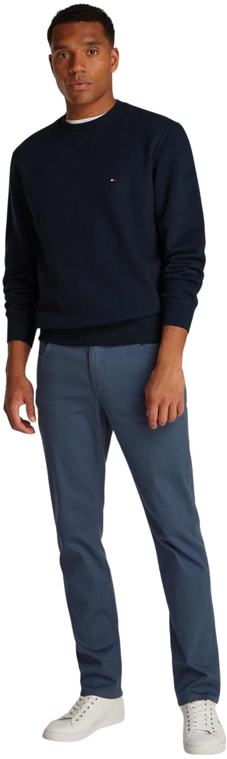 Tommy Hilfiger Sudadera Hombre Essential Fleece Crew Neck Regular Fit, Azul (Desert Sky), 3XL