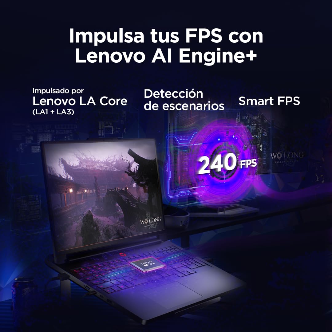 Lenovo Legion Pro 7 Gen 10 - Portátil Gaming IA, 16" WQXGA OLED (Intel Core Ultra 9 275HX, NVIDIA GeForce RTX 5080, 240 Hz, 64 GB RAM, 1TB SSD, Wi-Fi 7, Sin Sistema Operativo) Teclado RGB - Negro