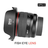 Meike 8MM f3.5 Rectángulo Meke Ultra Gran Angular Enfoque Manual Objetivo Ojo de Pez para Nikon F DX Soporte APS-C DSLR Cámaras