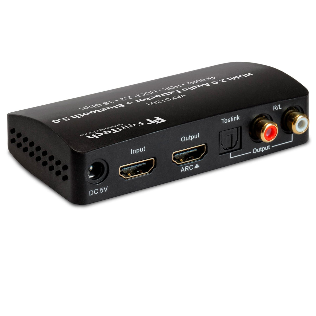 FeinTech VAX01301 - Adaptador HDMI para extractor de audio (5.1, con transmisor Bluetooth, 4K, 60 Hz, ARC)