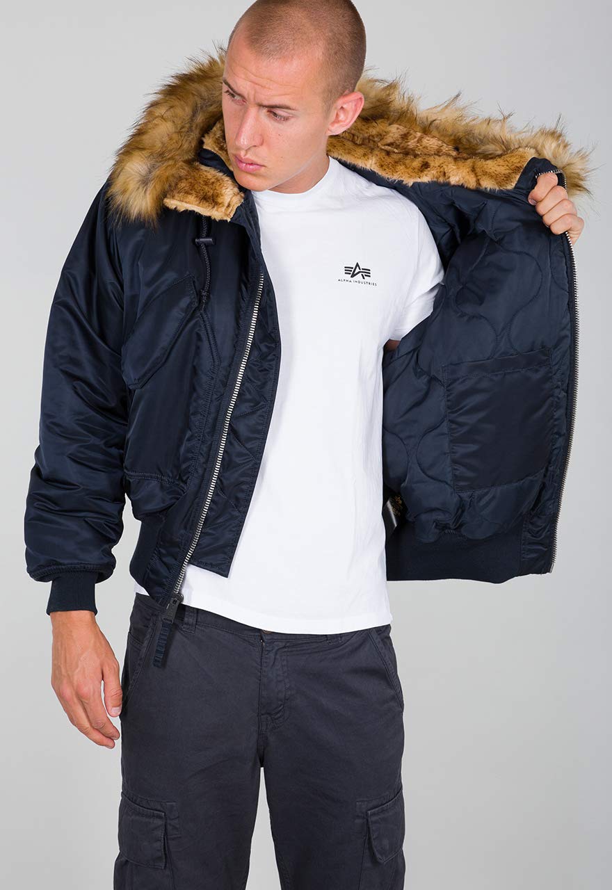 ALPHA INDUSTRIES 45P Hooded Custom Chaqueta con Capucha, Azul (Rep.Blue-07), XL para Hombre