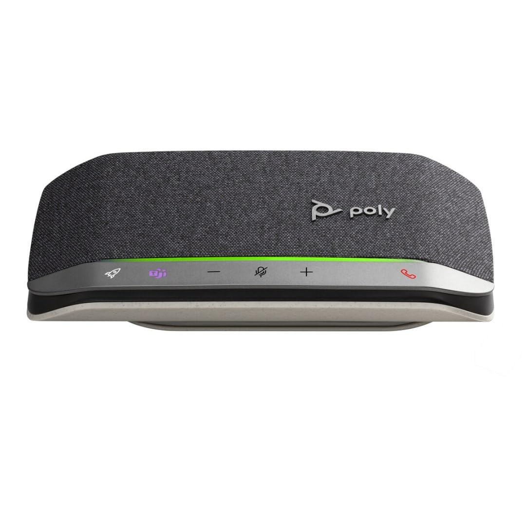 Poly - Altavoz para conferencias Sync 20 Bluetooth/USB-C - Altavoz portátil - Cancelación de ruido y eco - Conexión a móviles u ordenadores - Teams (certificado), Zoom