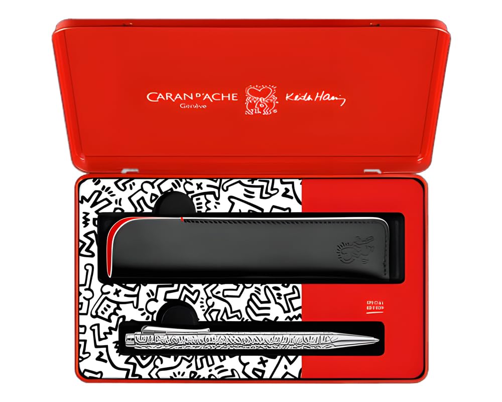 Caran d'Ache ECRIDOR KEITH HARING - Bolígrafo y estuche de piel